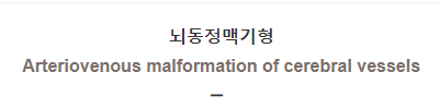  뇌동정맥기형 [Arteriovenous malformation of cerebral vessels]