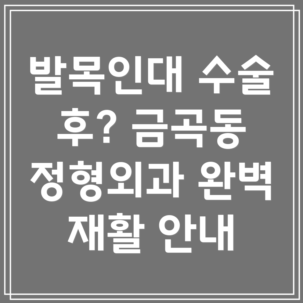 발목 인대 수술 후 재활