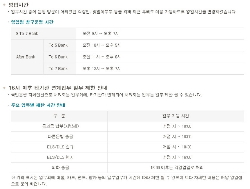 국민은행-영업시간