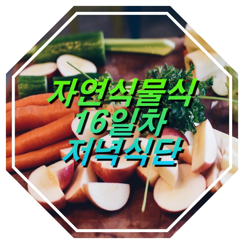  자연식물식 16일차 저녁식단, 생야채는 아직도 힘드네요