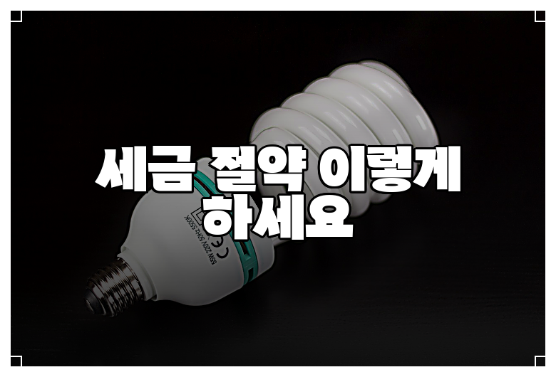 세금 절약 이렇게 하세요