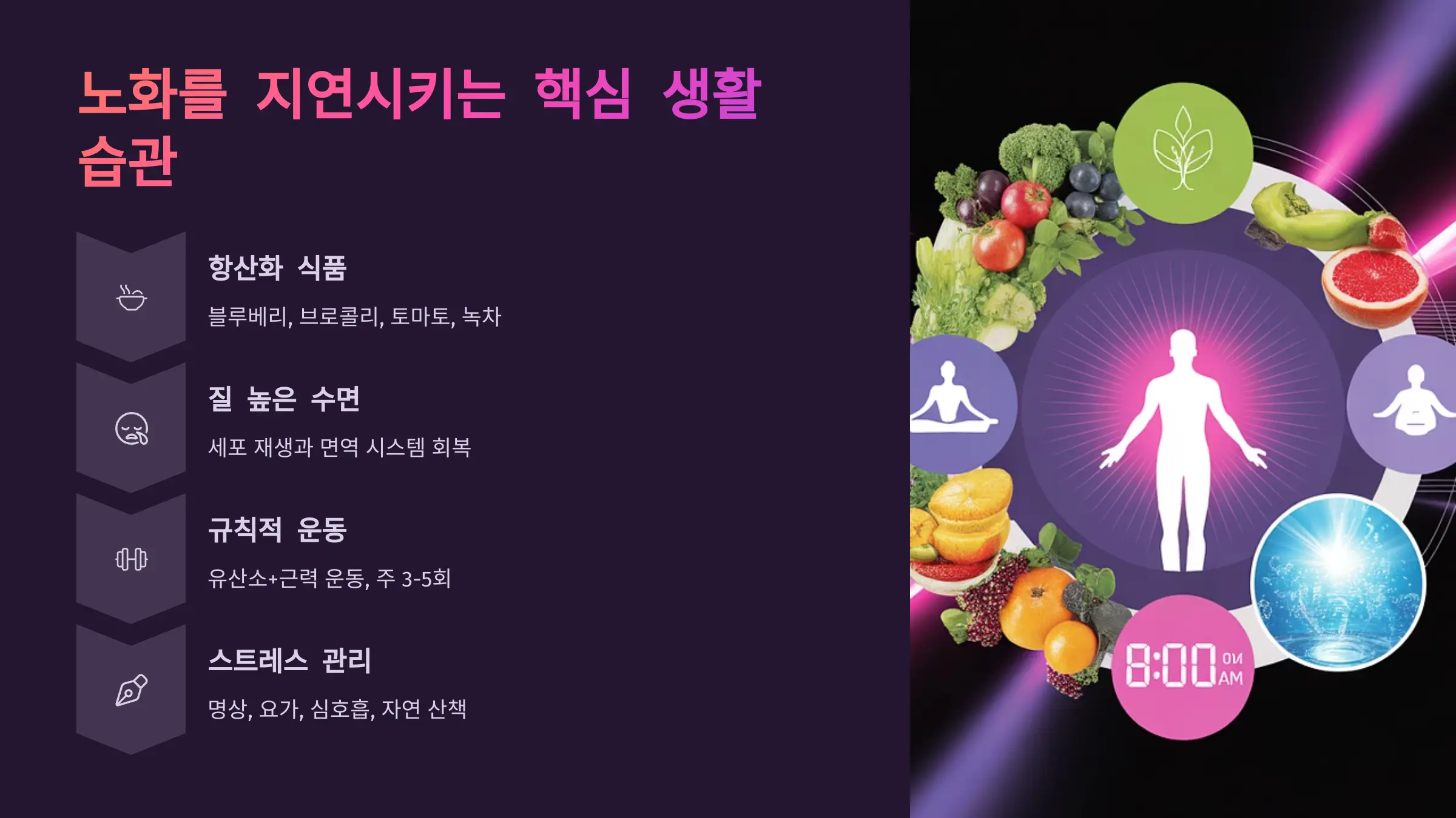 노화를 지연시키는 핵심 생활 습관
