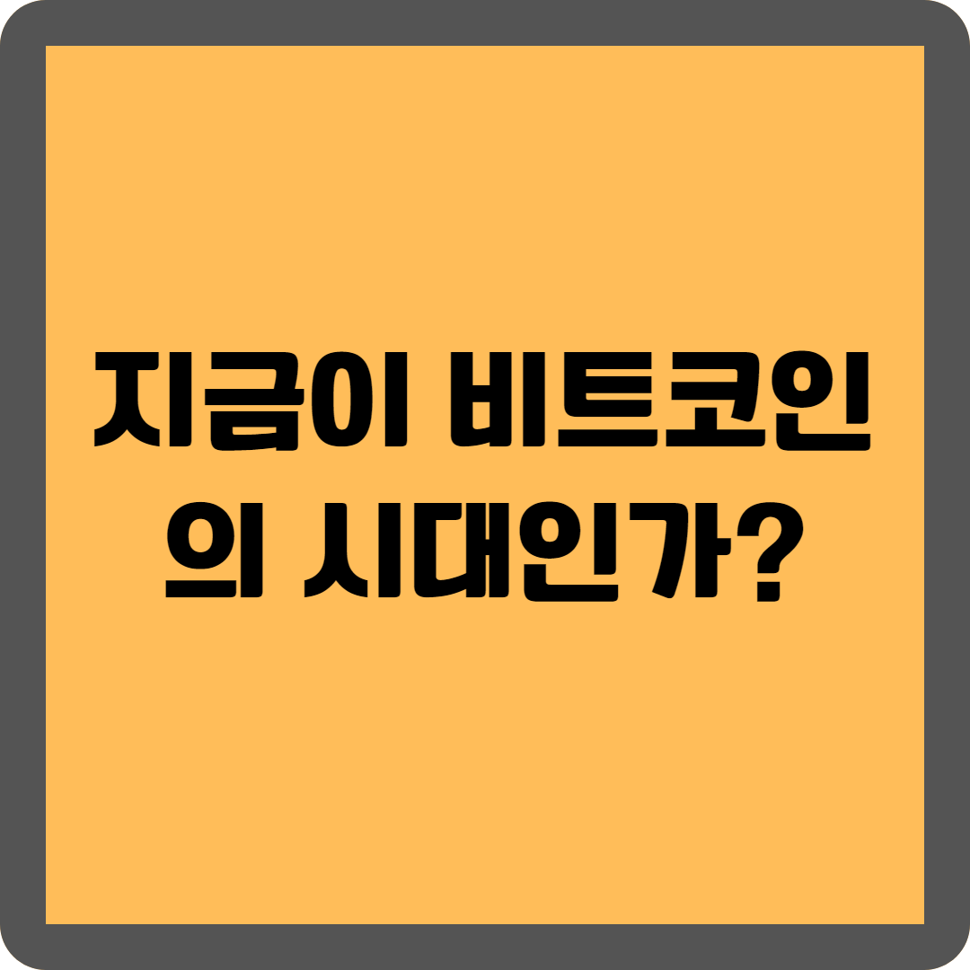 지금이 비트코인의 시대인가?