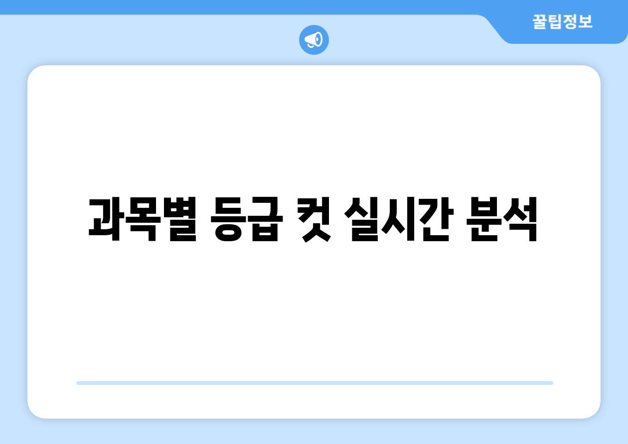 과목별 등급 컷 실시간 분석