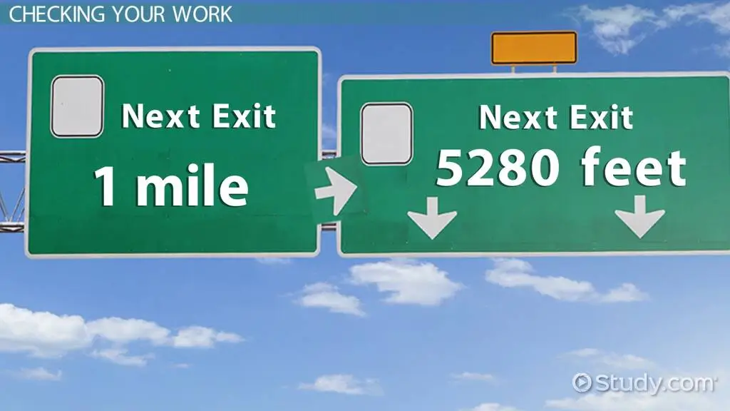 1 mile vs 5280 feet (source: study.com)