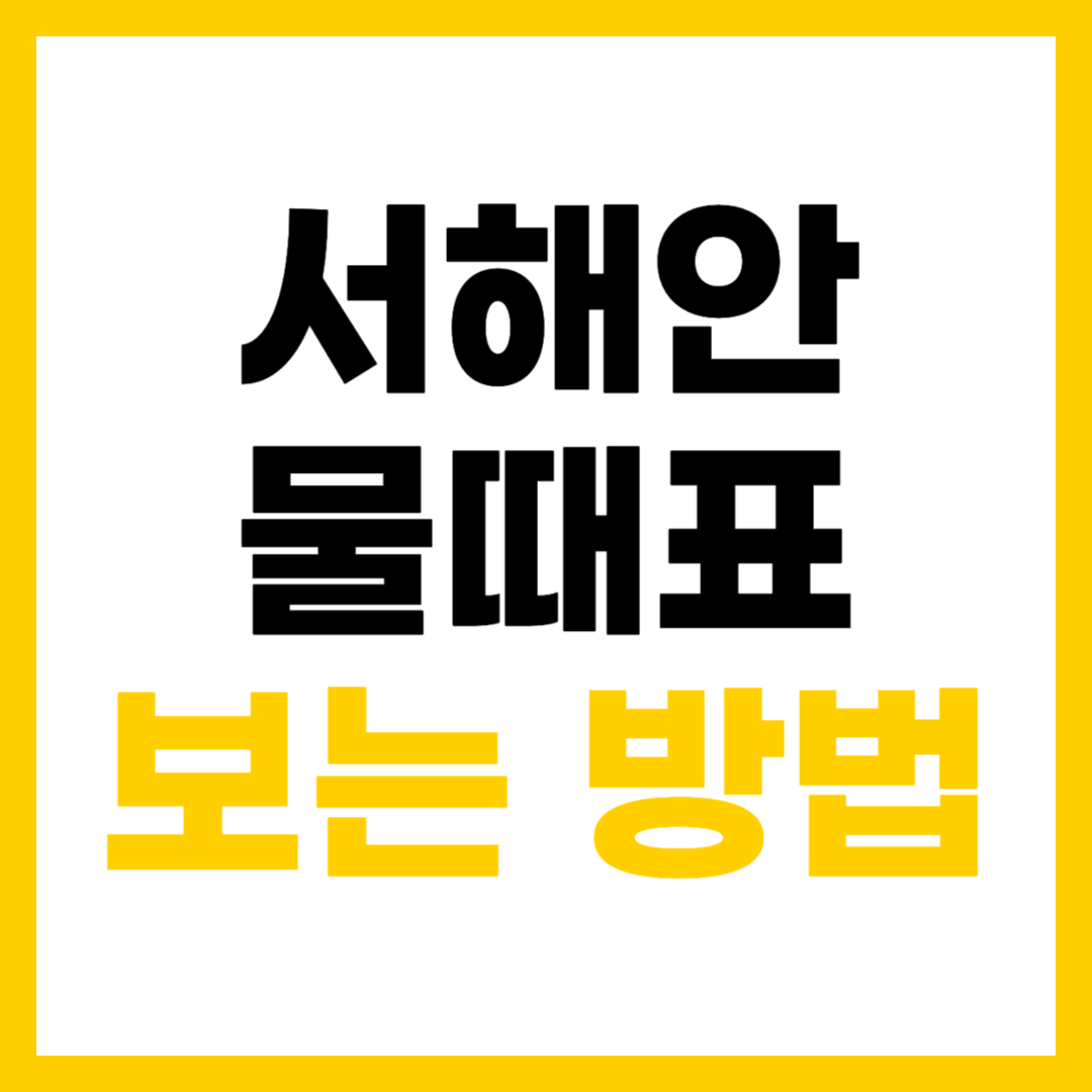 서해안 물때표 보는 법 총정리