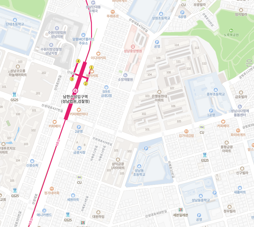  구 성남, 은행동 신흥동 금광동 주변 온라인 임장 - 은행동 현대아파트