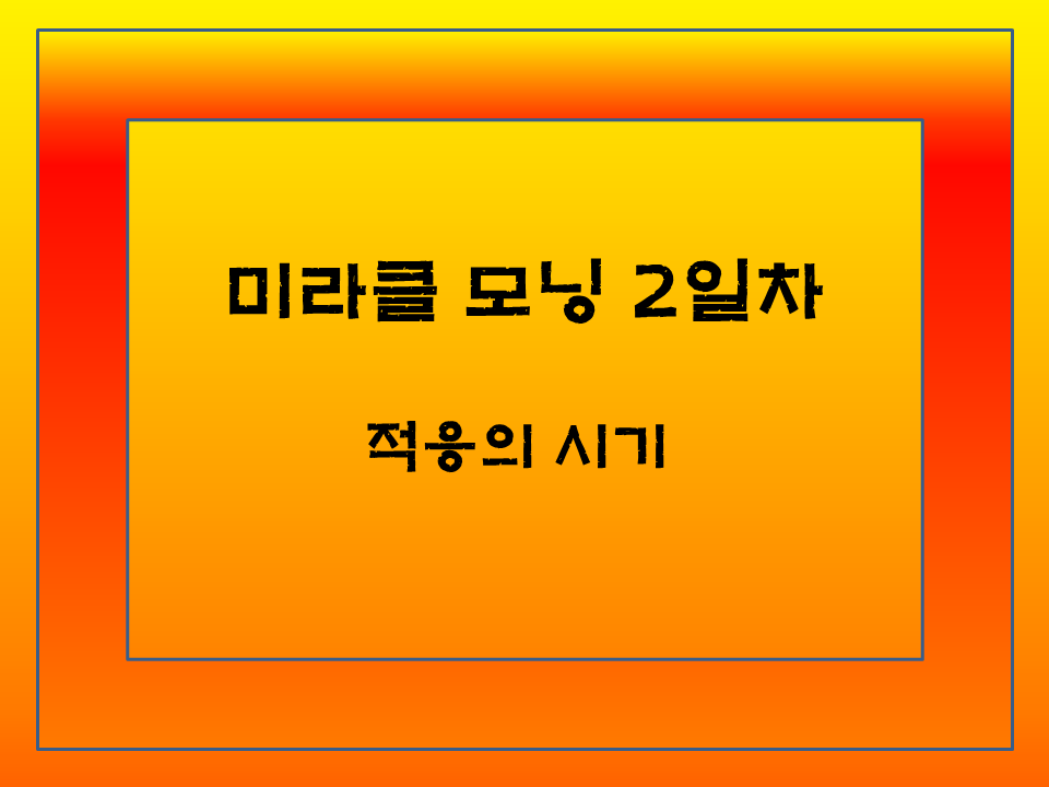  미라클 모닝 2일차 기록