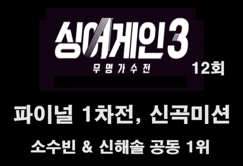 싱어게인3 12회&#44; 파이널 1차전 신곡미션&#44; 소수빈 1위