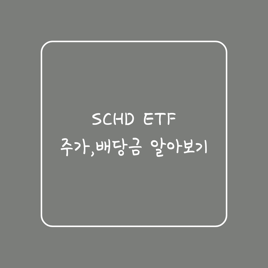  [배당주 5편] SCHD ETF 주가,배당금 알아보기