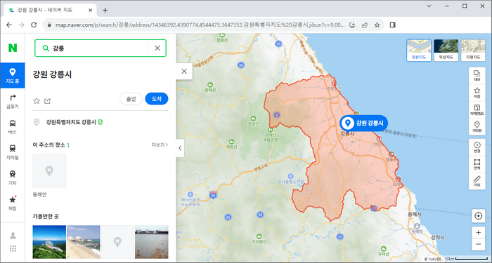 강릉-지도