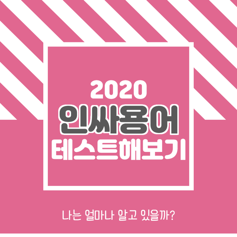  2020년 인싸용어 신조어 유행어 뜻 알려드려요