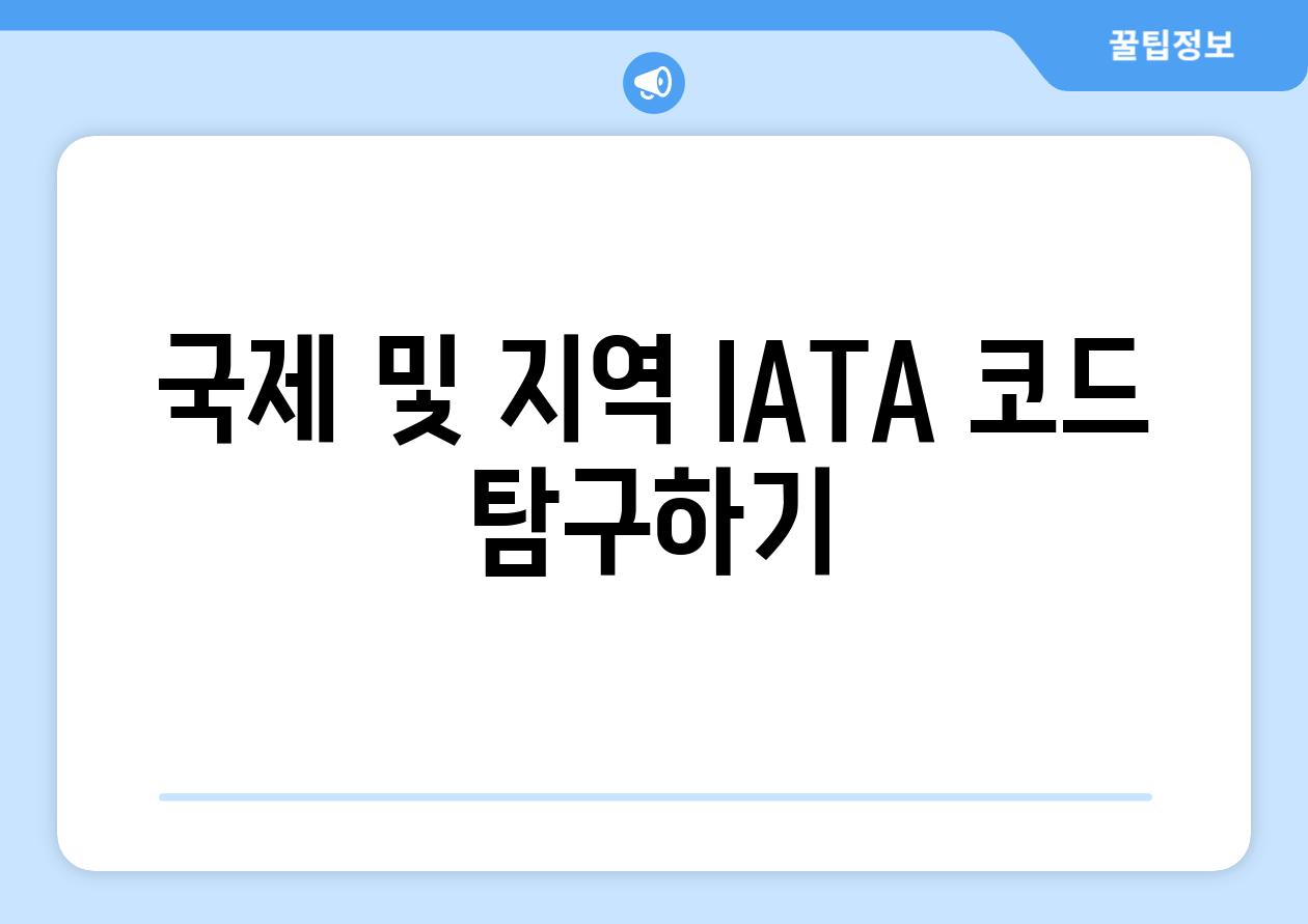 국제 및 지역 IATA 코드 탐구하기