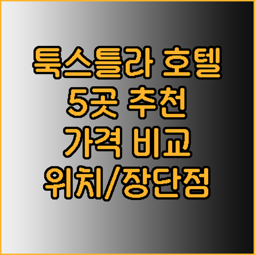 툭스틀라구티에레스 호텔 추천 5곳 가