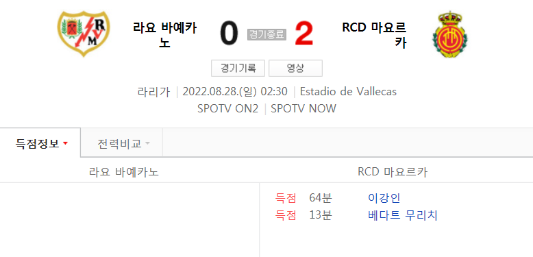  라리가 22/23 시즌 3라운드 - 라요 바예카노 VS RCD 마요르카 경기 하이라이트 (이강인 시즌 1호골)