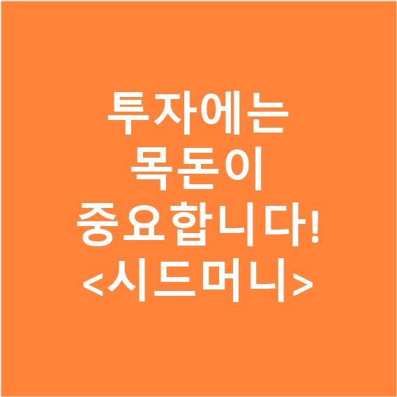  투자에는 목돈이 중요합니다!<시드머니 모으기>