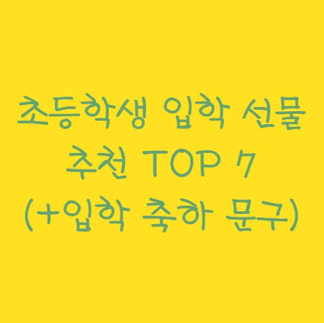 초등학생 입학 선물 추천 TOP 7 (+입학 축하 문구)