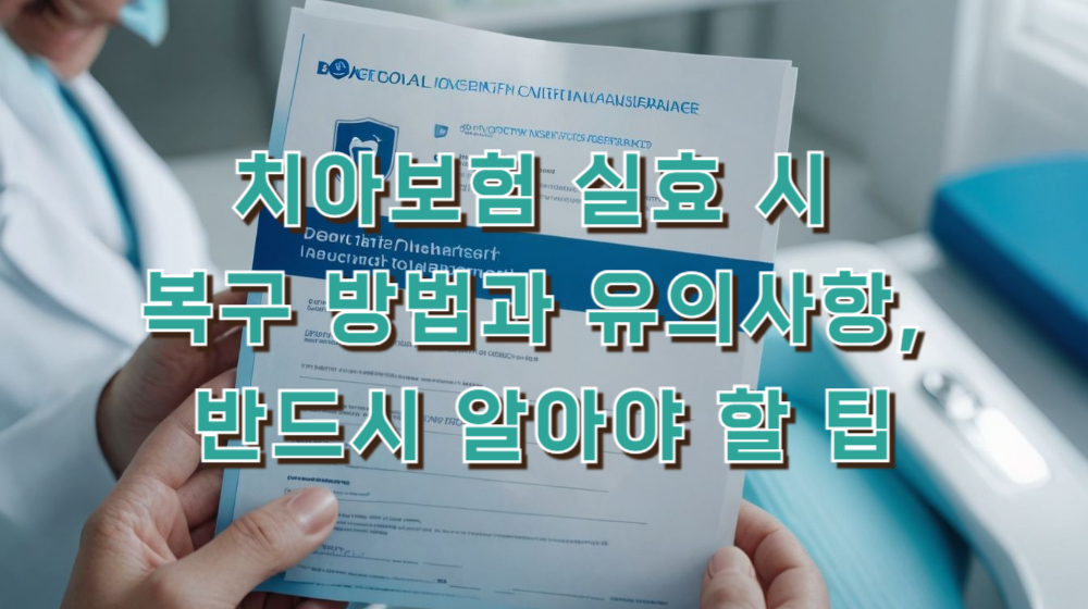 치아보험 실효 시 복구 방법과 유의사항, 반드시 알아야 할 팁