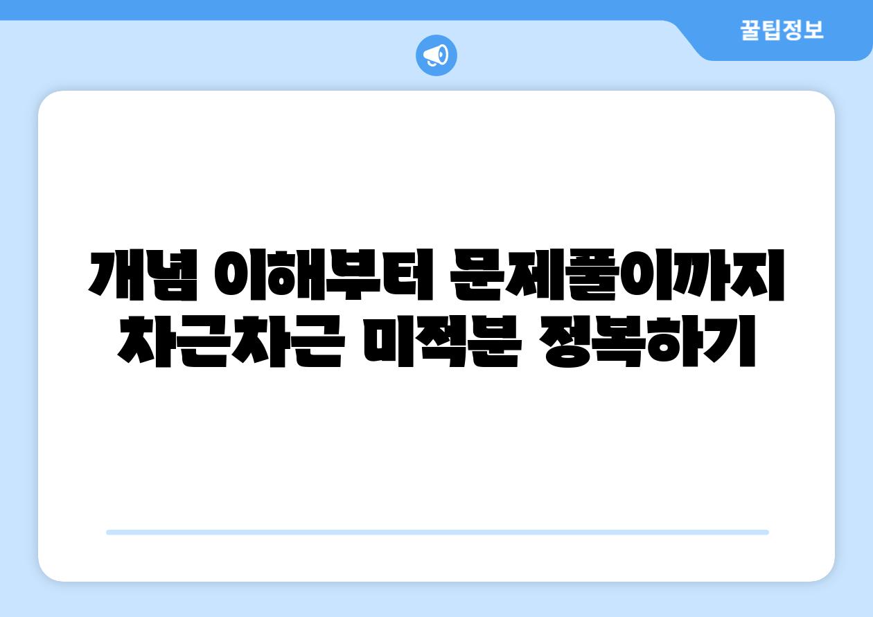개념 이해부터 문제풀이까지 차근차근 미적분 정복하기