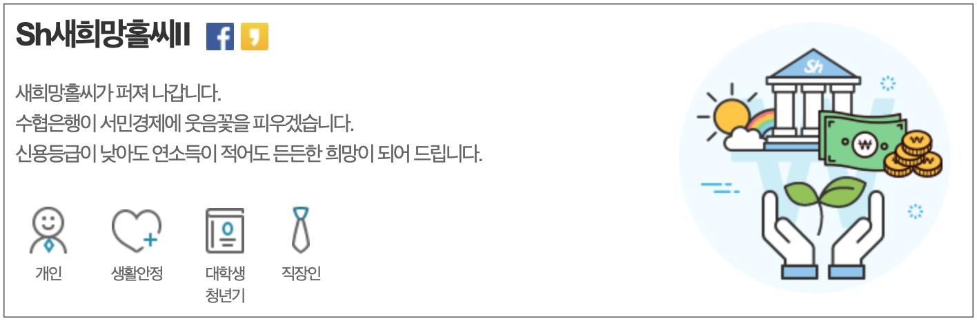 수협 새희망홀씨 정부지원대출 2