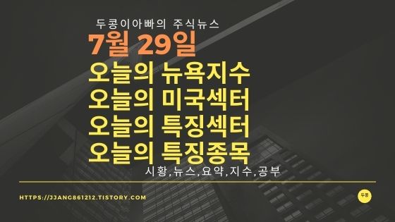  [21년 07월 29일]다우지수와 세계증시와 특징종목
