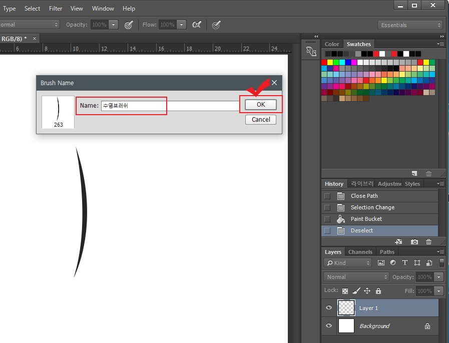 새로운 브러쉬 설정