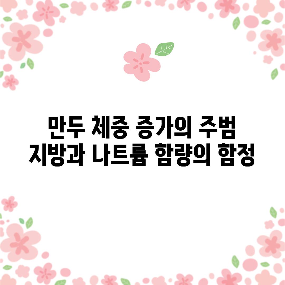 만두, 체중 증가의 주범?  지방과 나트륨 함량의 함정