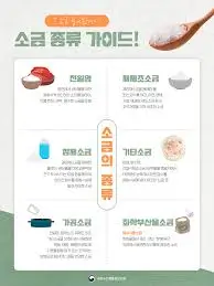  소금 종류별 특징과 용도 비교: 맛소금, 구운 소금, 천일염, 꽃소금