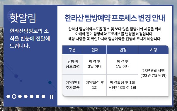 한라산탐방로 예약시스템 