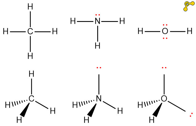 CH4 NH3 H2O geometry