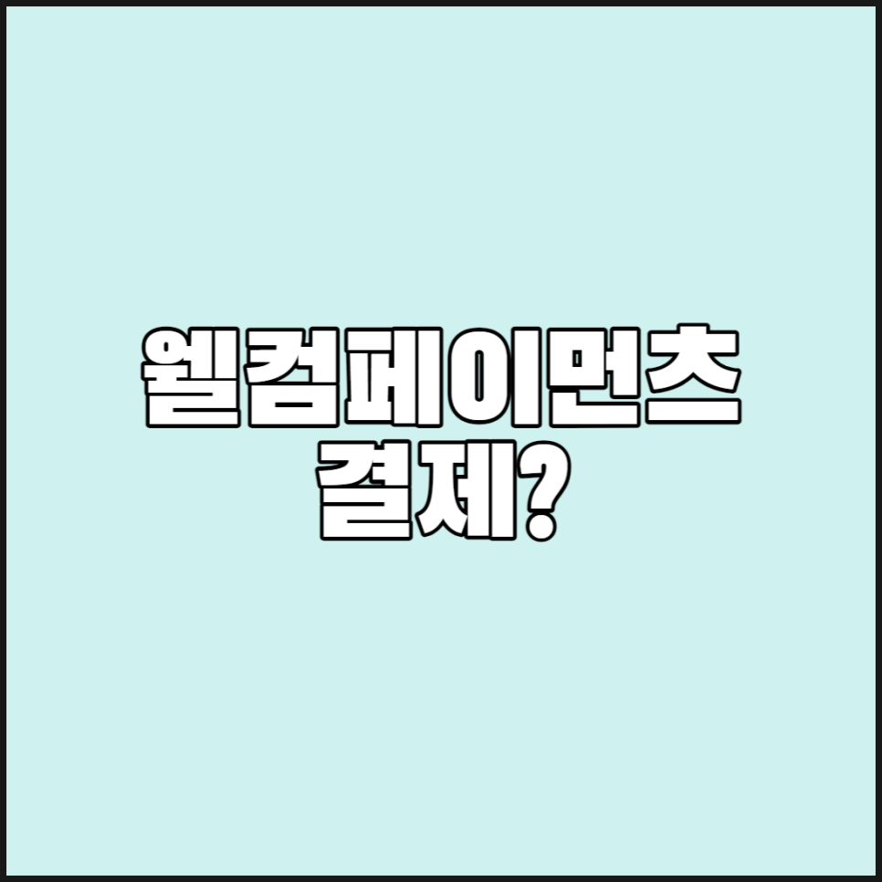  웰컴페이먼츠 결제내역 뭐지?