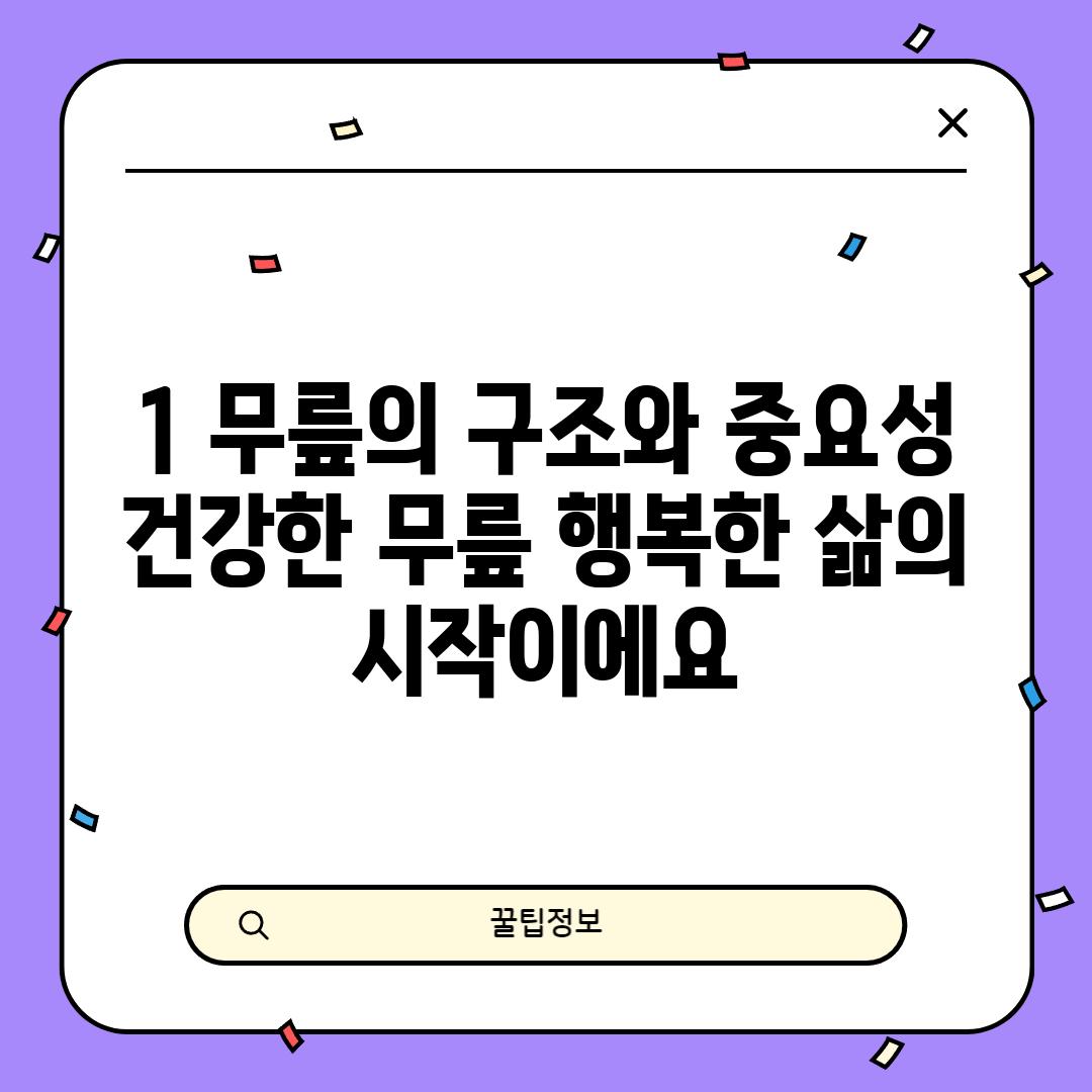 1. 무릎의 구조와 중요성: 건강한 무릎, 행복한 삶의 시작이에요!