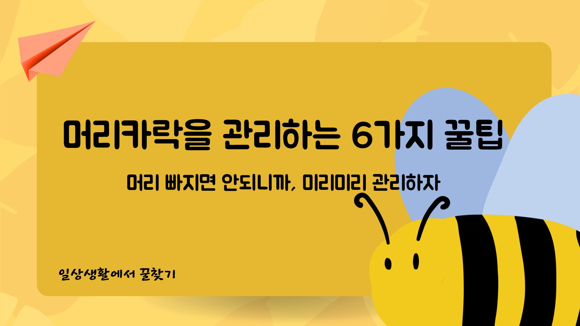  머리관리방법 꿀팁! 머리는 아침에 감는게 좋을까 저녁에 감는게 좋을까?