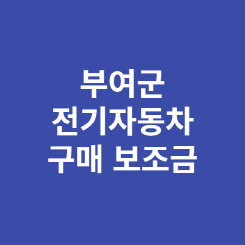 부여군 전기자동차 구매 보조금