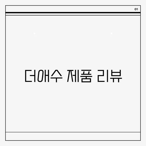 더애수 제품 리뷰