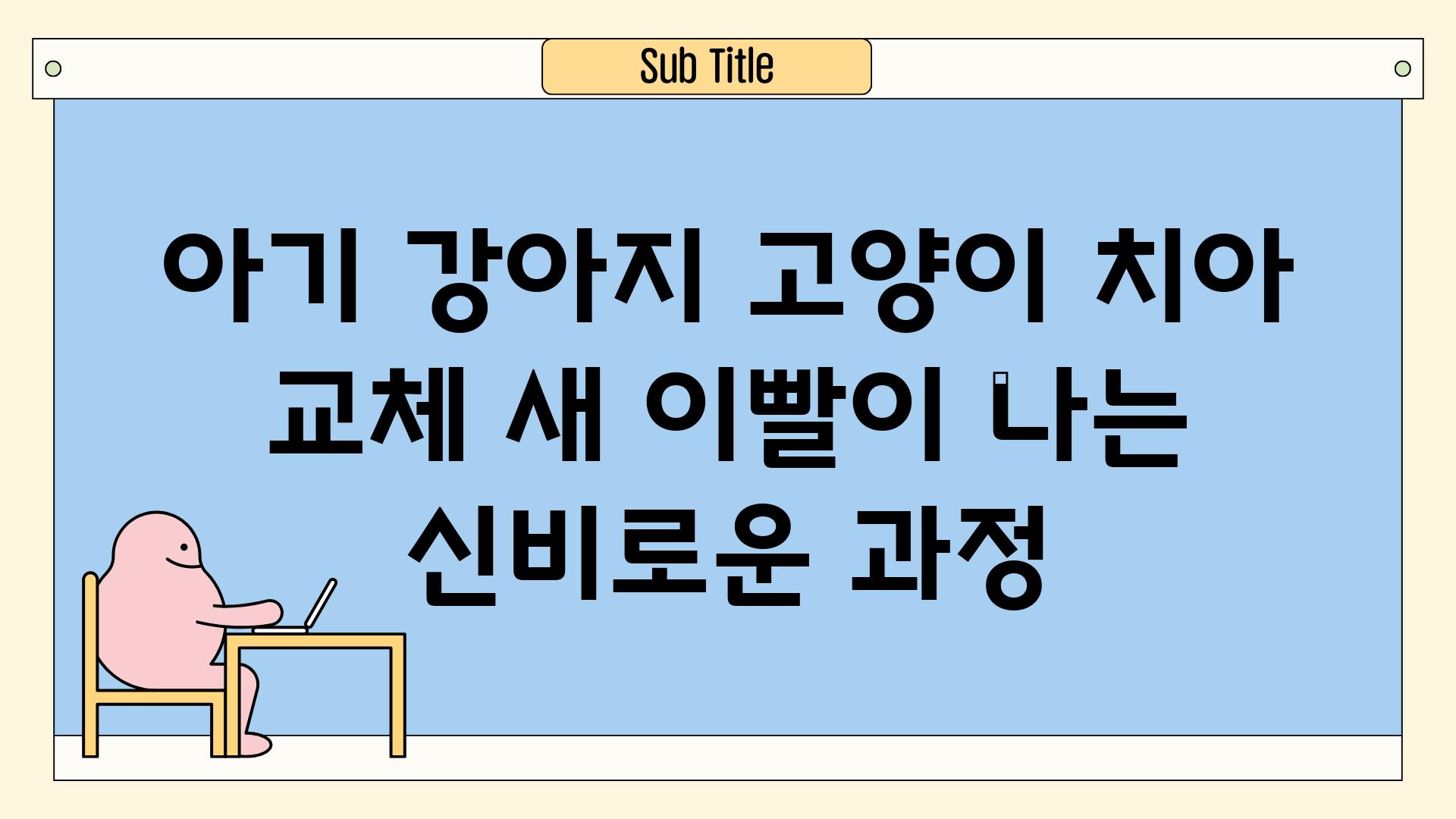 아기 강아지 고양이 치아 교체 새 이빨이 나는 신비로운 과정