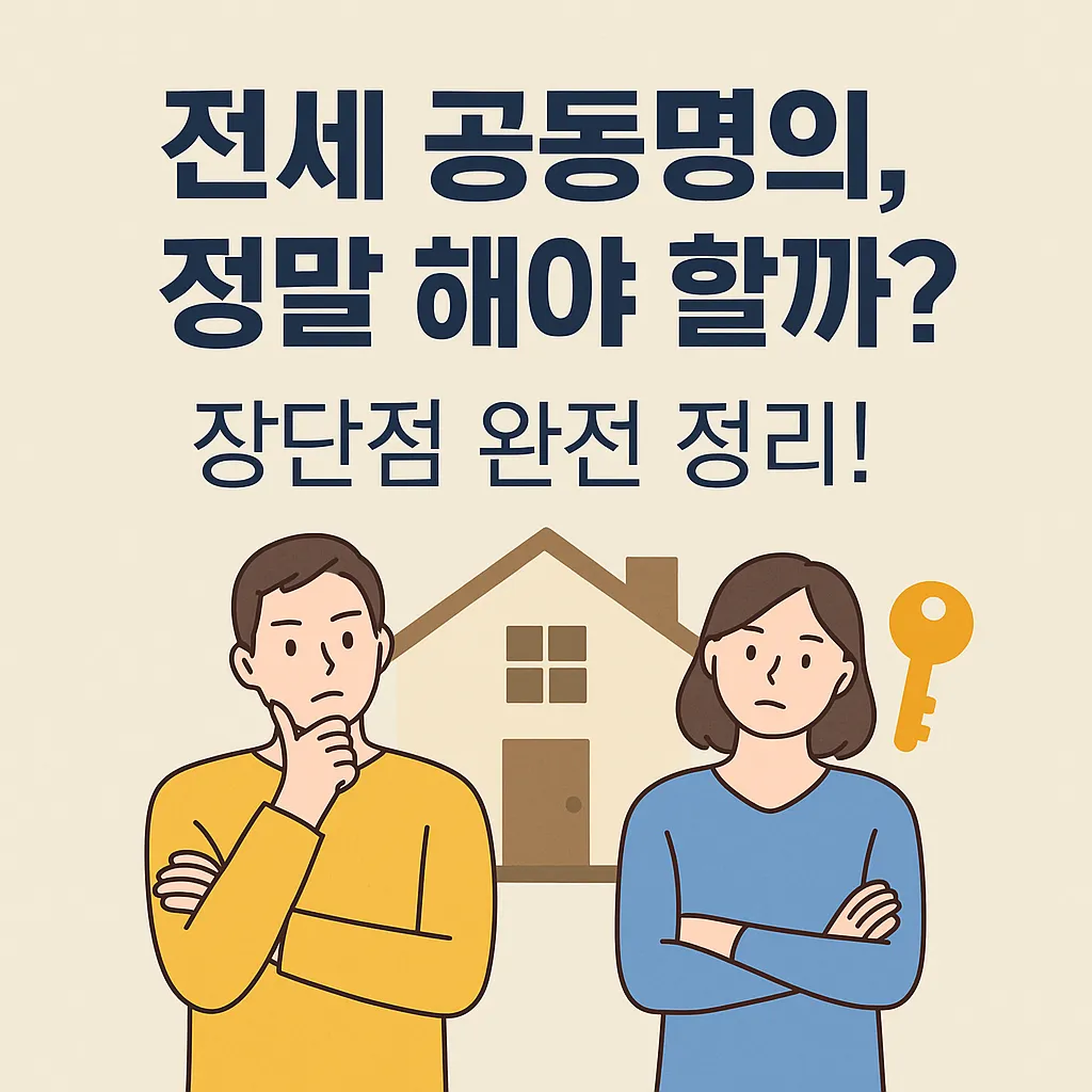 전세 공동명의, 정말 해야 할까? 장단점 완전 정리!