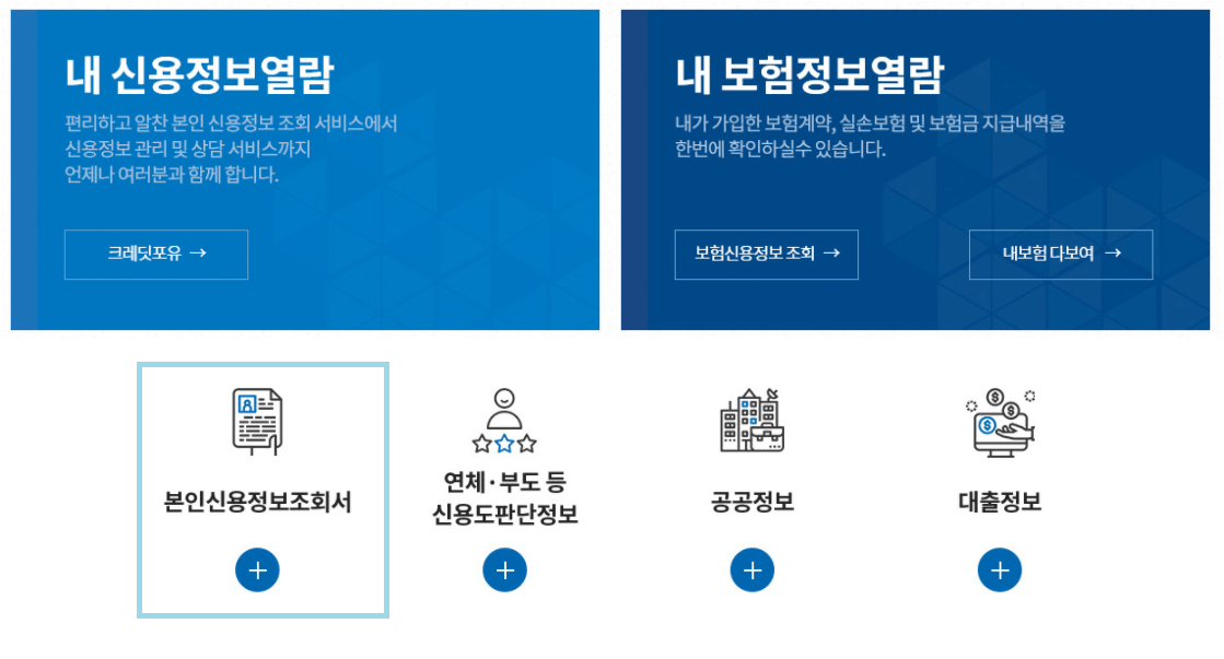 본인신용정보조회서 발급방법 A-Z [크레딧포유] 3