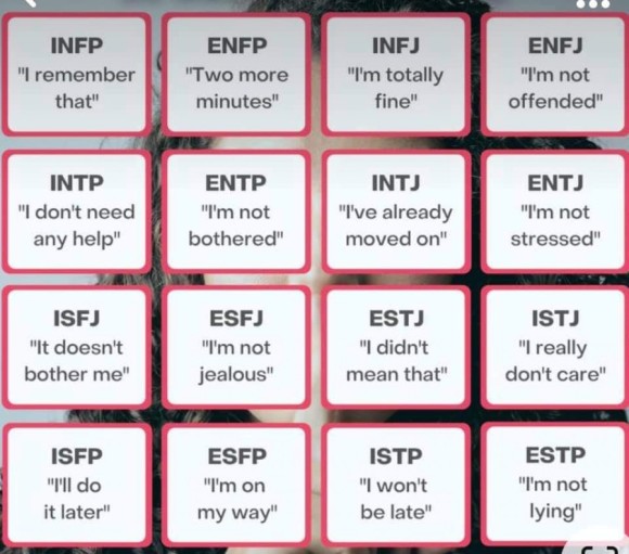  재미로 보는 MBTI - 유형별 거짓말