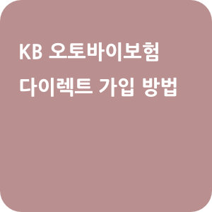 KB 오토바이보험 다이렉트 가입 방법