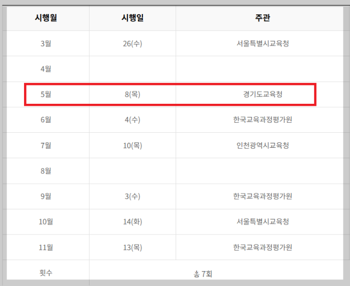 모의고사일정