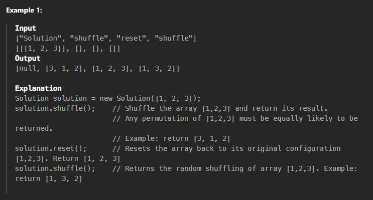 LeetCode : 384. Shuffle an Array