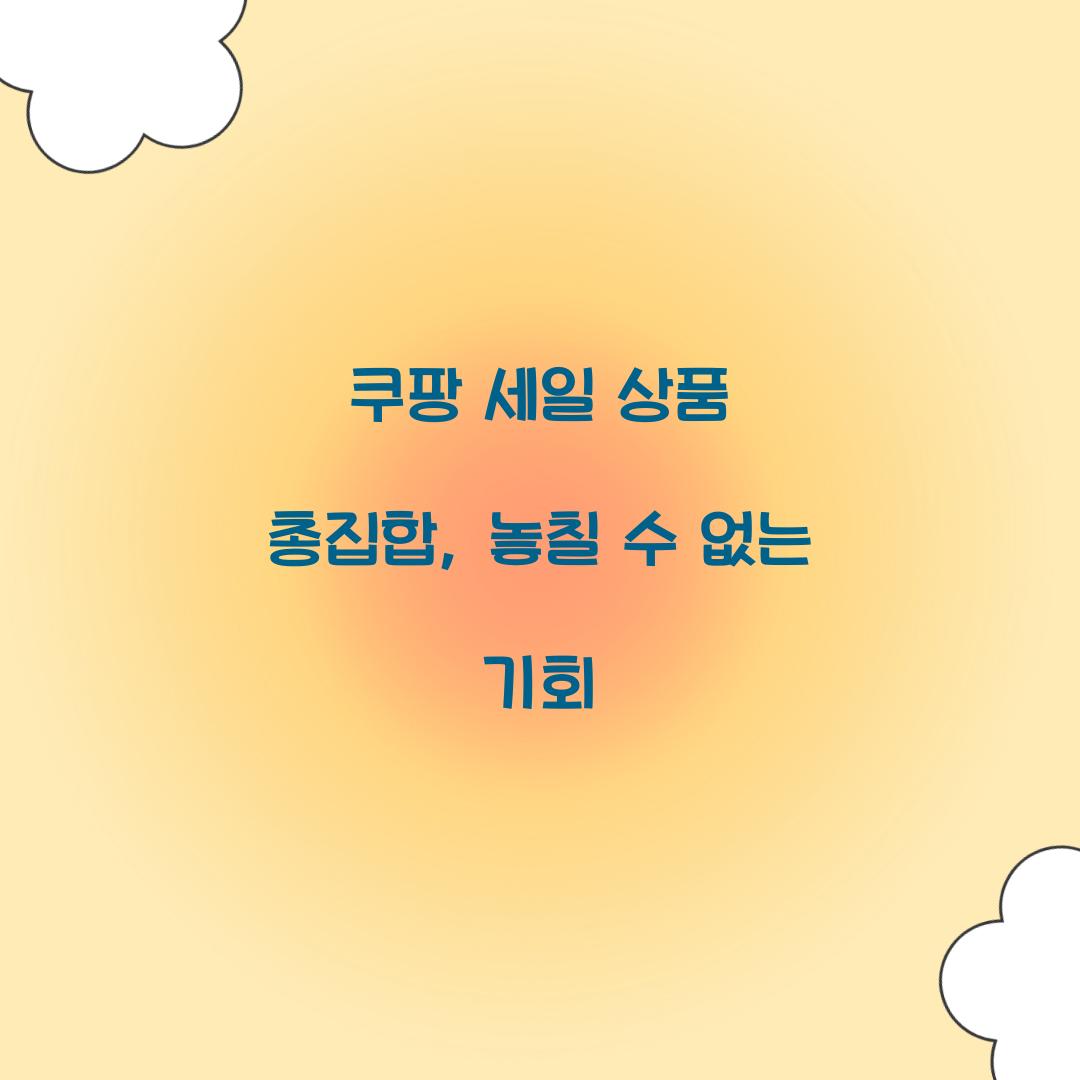쿠팡 세일 상품