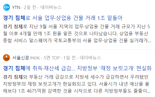 경기 침체 뉴스 기사