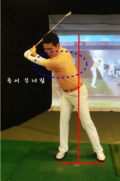 골프 오른쪽 과하게 쏠린 백스윙