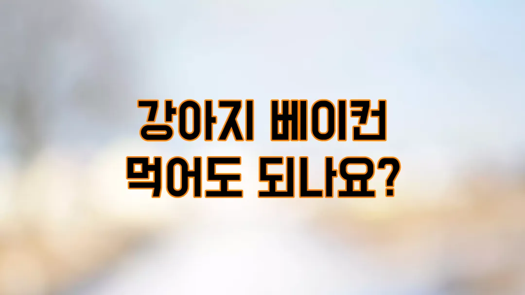 강아지 베이컨 먹어도 되나요?