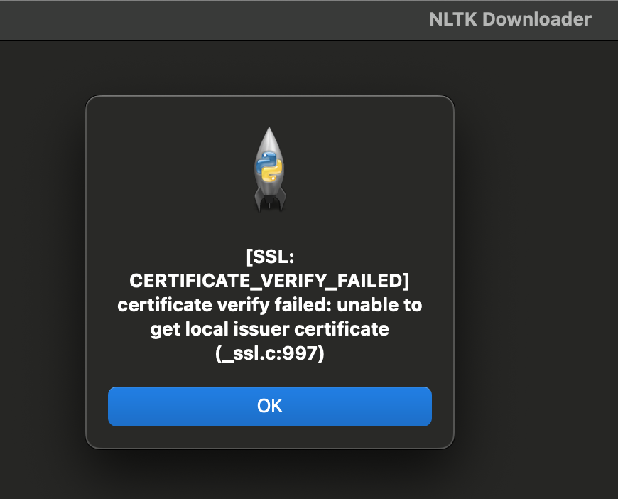 Error] [Ssl: Certificate_Verify_Failed] Certificate Verify Failed: Unable  To Get Local Issuer Certificate