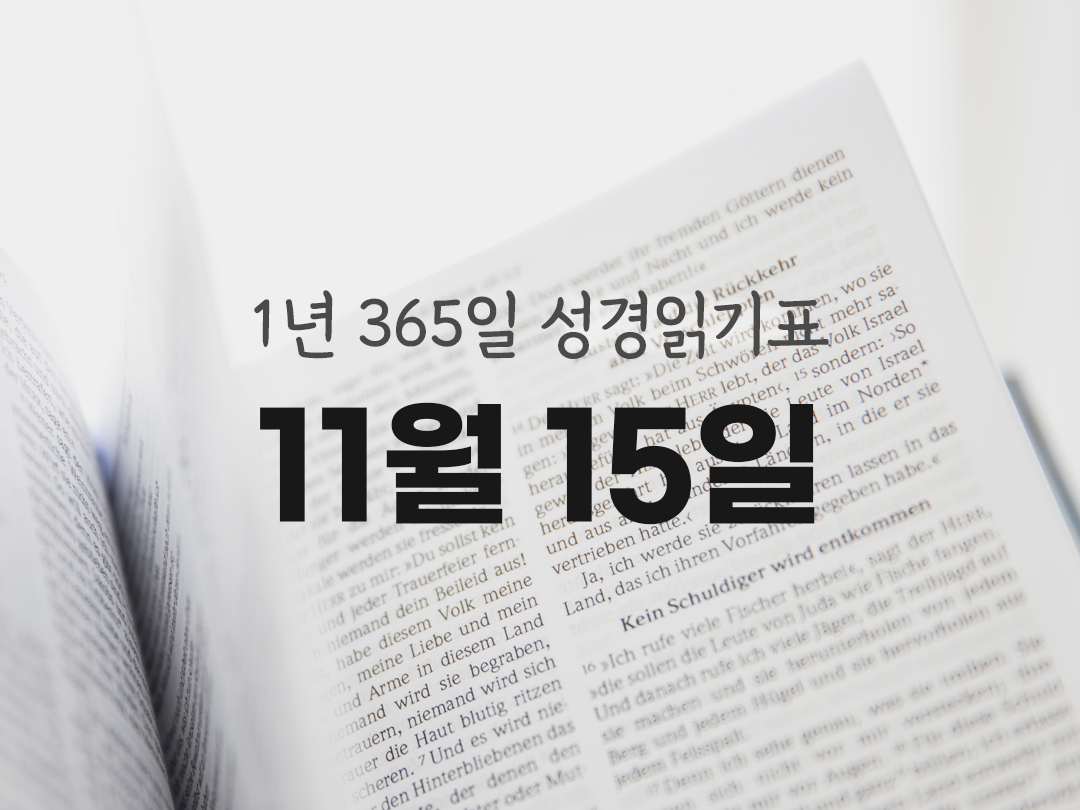 1년 365일 성경읽기표 11월 15일 사도행전 성경읽기 진도표 다운로드