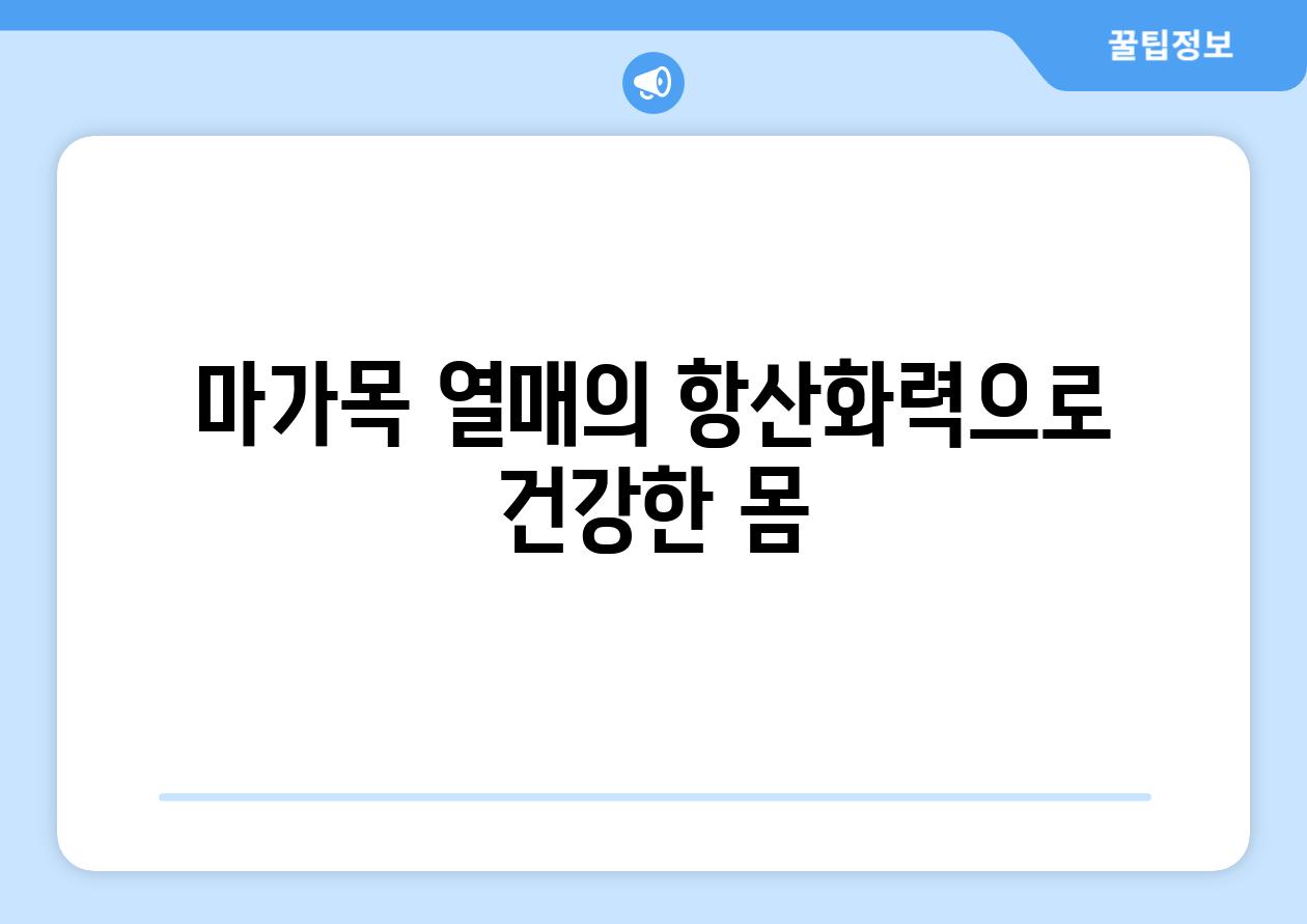 마가목 열매의 항산화력으로 건강한 몸