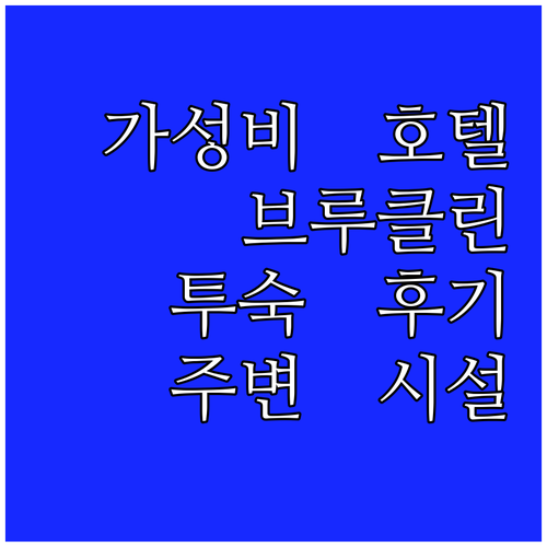 가성비 브루클린 호텔 홀리데이 인 브